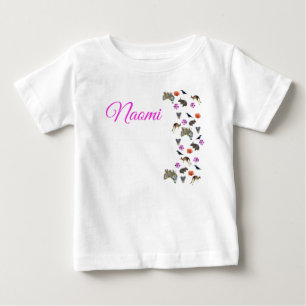 Naomi, Name With Australian Wildlife, Baby T-Shirt