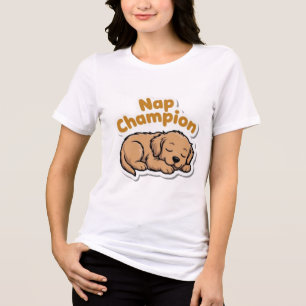 Nap Champion Cute Golden Retriever Puppy Women T-S Tri-Blend Shirt