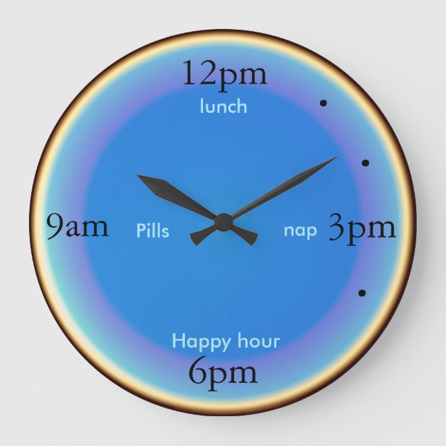 "Nap Happy Hour Pills"> Fun Kitchen Clocks (Front)