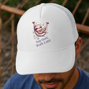 Nap Hard Sloth Trucker Hat