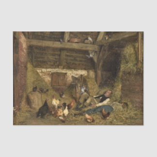 Nap in a Barn by Carl Jutz Tissue Paper