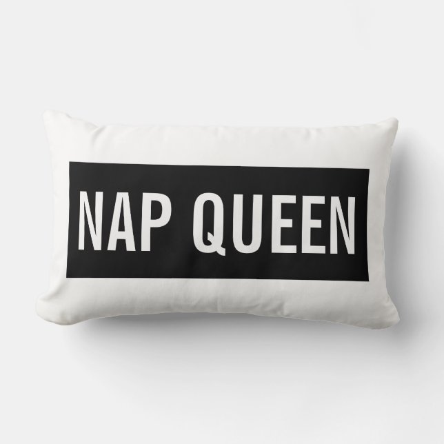 Nap queen black white lumbar cushion (Front)