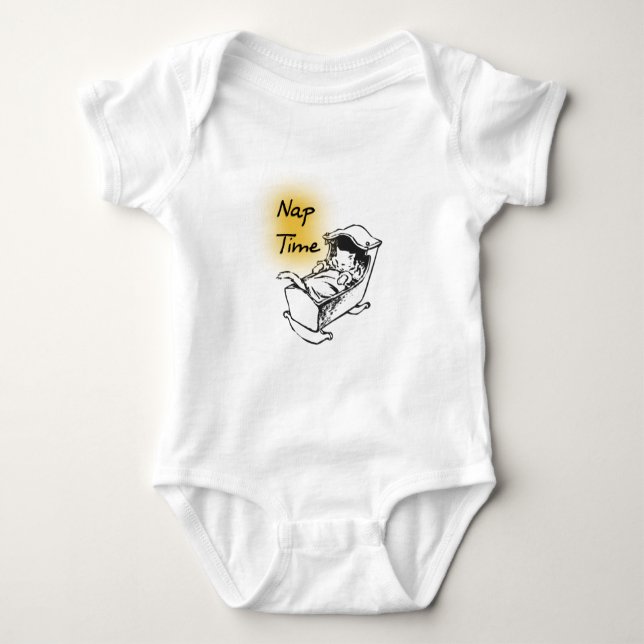 Nap Time Cradle Kitty Baby Bodysuit (Front)