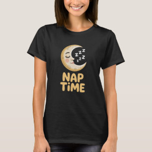 Nap Time Cute Sleepy Moon Design T-Shirt