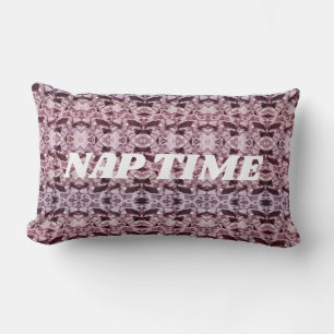 Nap Time Pastel Pink Silky Pattern Elegant Lumbar Cushion