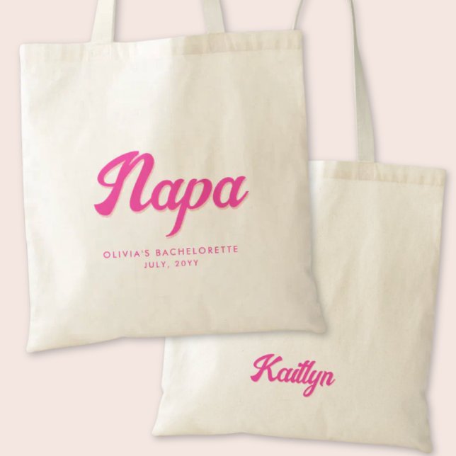 Napa Bachelorette Party Personalised Tote Bag (Napa Bachelorette Party Tote Bag)