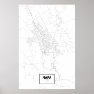 Napa, California (black on white) Poster