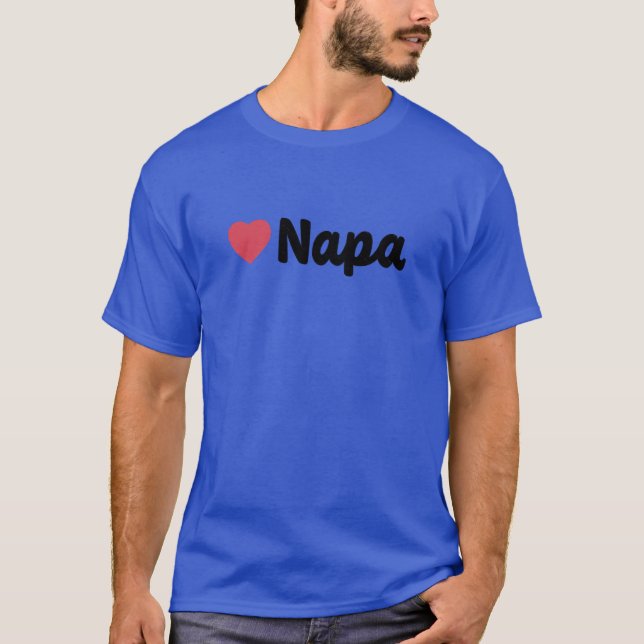 Napa California Heart Script retro T-Shirt (Front)