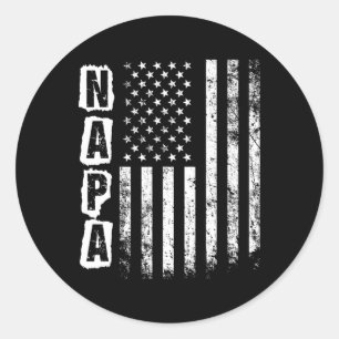 Napa Father's Day American Flag 4th Of July Classic Round Sticker
