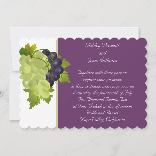 Napa Grapes Wedding Invitation (Front)