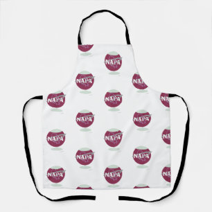 Napa Space Pattern Wine Glass Logo Fun Apron