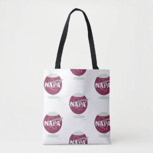 Napa Space Style Wine Glass Agency Pattern Tote Bag