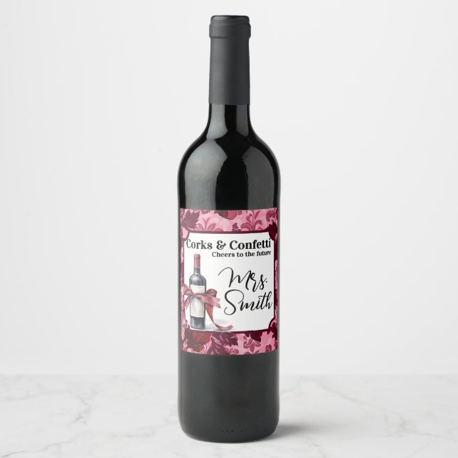 Napa Valley Bachelorette Party Wine label (Front)