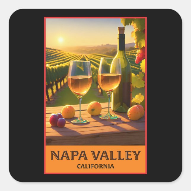 Napa Valley California Square Sticker (Front)