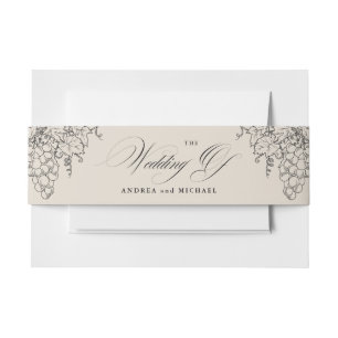 Napa Valley California Vineyard Rustic Winery Invitation Belly Band