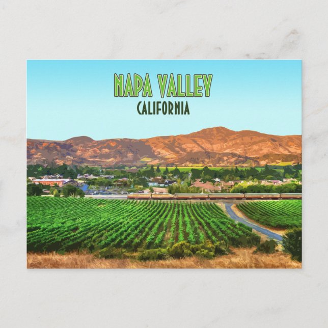 Napa Valley California Vineyard Vintage Postcard (Front)
