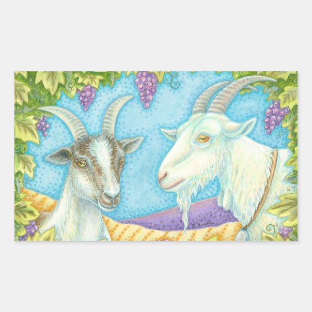 Napa Valley Goats Under Grape Arbor STICKERS Sheet (Front)