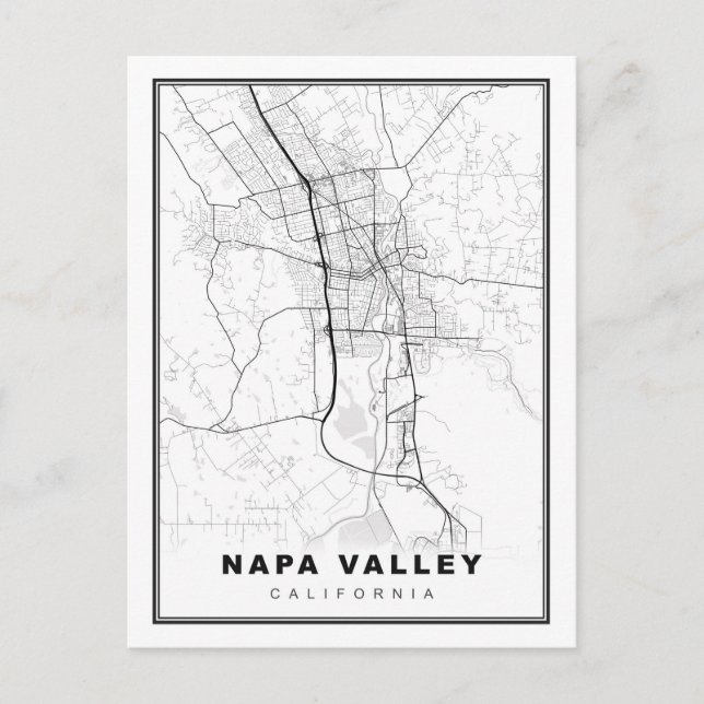 Napa Valley Map Postcard (Front)