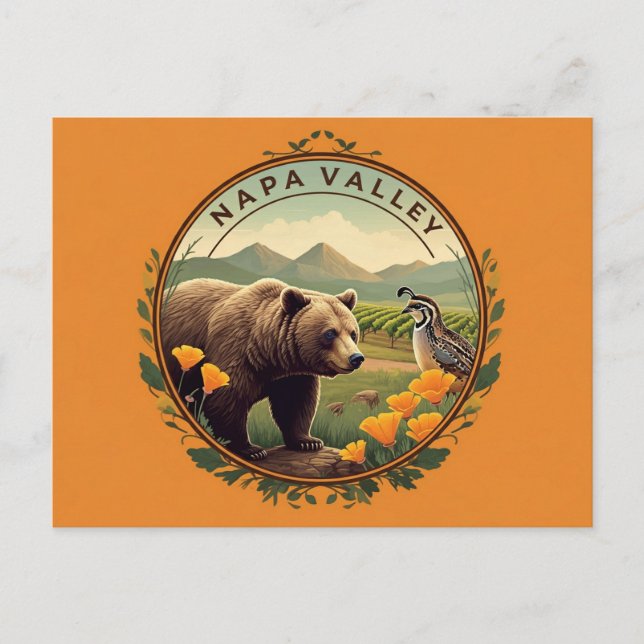 Napa Valley Postcard Event Personalised Invitation (Front)