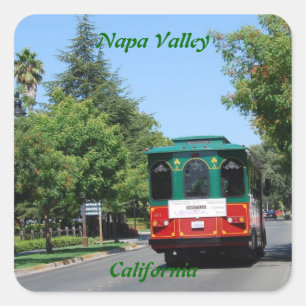 Napa Valley Streetcar Square Sticker