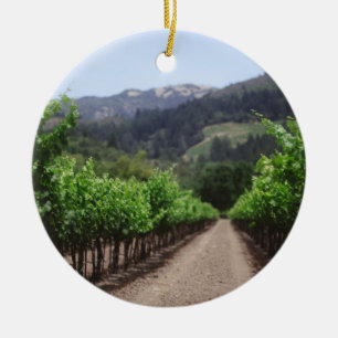 Napa Valley Vineyard Ceramic Ornament