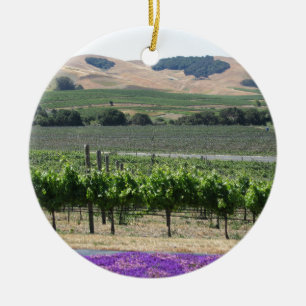 Napa Valley Vineyard Ceramic Tree Decoration