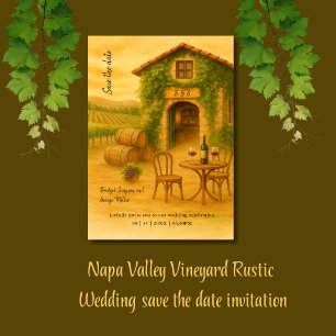 Napa Valley Vineyard Golden Sunset Save the date  Invitation