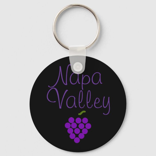 Napa Valley Vineyard Grapes Key Ring (Front)