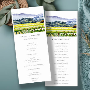 Napa Valley Vineyard Landscape Wedding Program