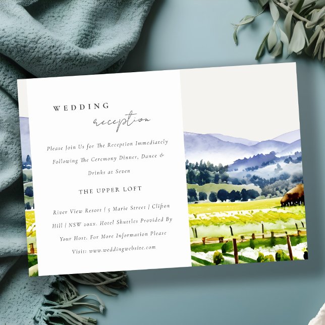 Napa Valley Vineyard Landscape Wedding Reception Enclosure Card (Creator Uploaded)