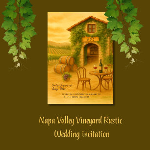 Napa Valley Vineyard Rustic Destination Wedding  Invitation