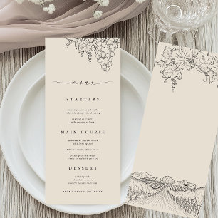 Napa Valley Vineyard Rustic Winery Wedding Menu