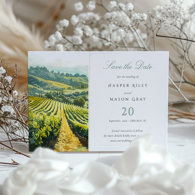 Napa Valley Vineyard Save the Date Wedding Invitation (Creator Uploaded)