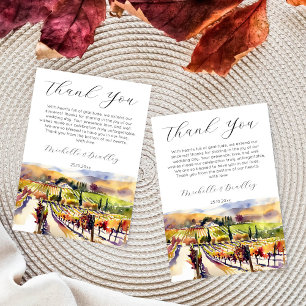 Napa Valley vineyard watercolor  Thank You Card