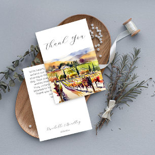 Napa Valley vineyard watercolor  Thank You Card