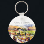 Napa Valley vineyard watercolor wedding favours Key Ring<br><div class="desc">Napa Valley vineyard watercolor wedding favours  personalised keychains</div>