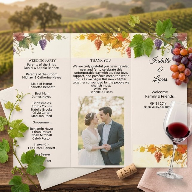 Napa Valley Vineyard Wedding Program Flyer (Creator Uploaded)