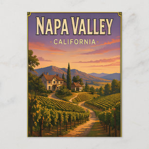 Napa Valley Vineyards Wine Country Travel Gift Postcard
