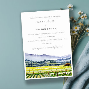 Napa Valley Watercolor Vineyard Weekend Party Invitation