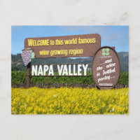 Napa Valley Welcome Sign with Mustard Field