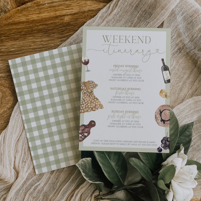 Napa Valley Winery Bachelorette Itinerary Invitation (Creator Uploaded)