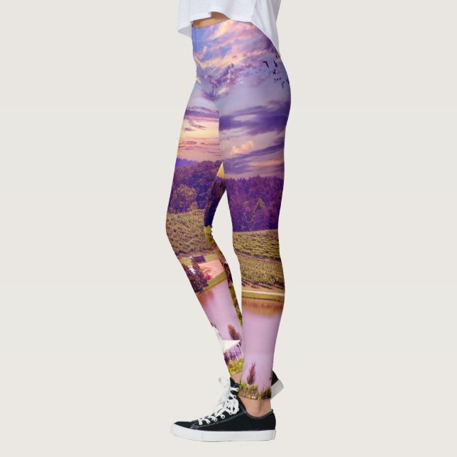 Napa Valley Winery Sunset Paradise Leggings (Left)