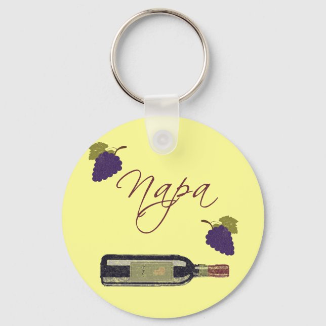 Napa Vintage Wine Bottle Key Ring (Front)