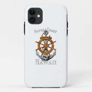 Napali Coast Hawaii Vacation Nautical Anchor Helm iPhone 11 Case