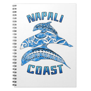 Napali Coast Hawaii Vacation Tribal Dolphins Notebook