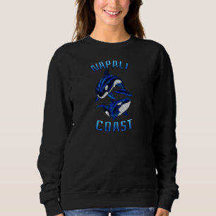 Napali Coast Hawaii Vacation Tribal Whale Orca Pul Sweatshirt