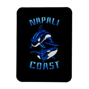 Napali Coast Hawaii Vacation Tribal Whale Orcas Magnet