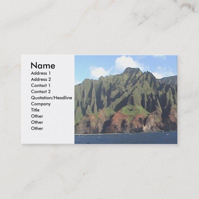 Napali Coast Profile Card (Front)