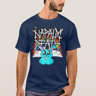 Napalm Death Rainbow Bunny Pink Funny  T-Shirt