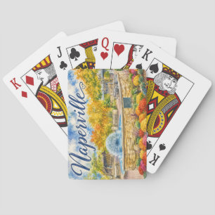 Naperville Illinois Dandelion Fountain Riverwalk Playing Cards